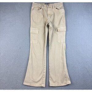 Womens Boot Cut Khaki Cargo Denim Jeans Size 7/29 Cotton Blend Stretch 30x28